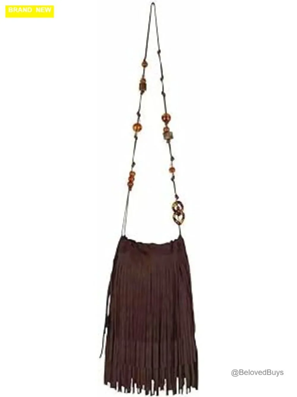 Faux Suede Fringe Crossbody Hobo Bag with Tassels